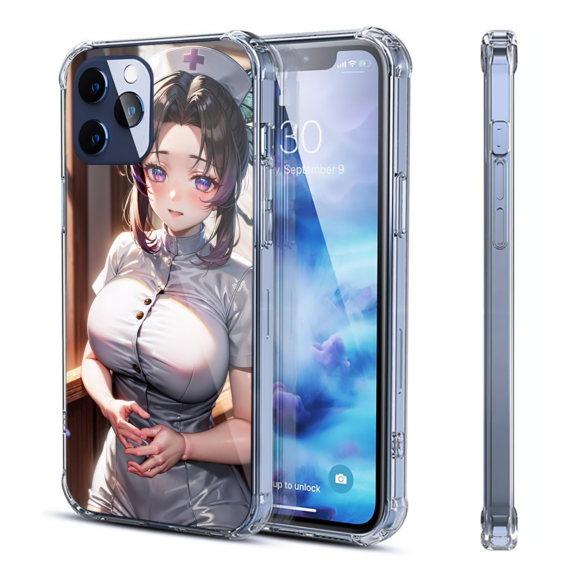 （画像用） 鬼滅の刃（きめつのやいば）蟲柱-胡蝶 しのぶ／こちょう しのぶ Kochou Shinobu 【iPhone 12シリーズ対応】透明スマホケース（クリアソフトケース）
